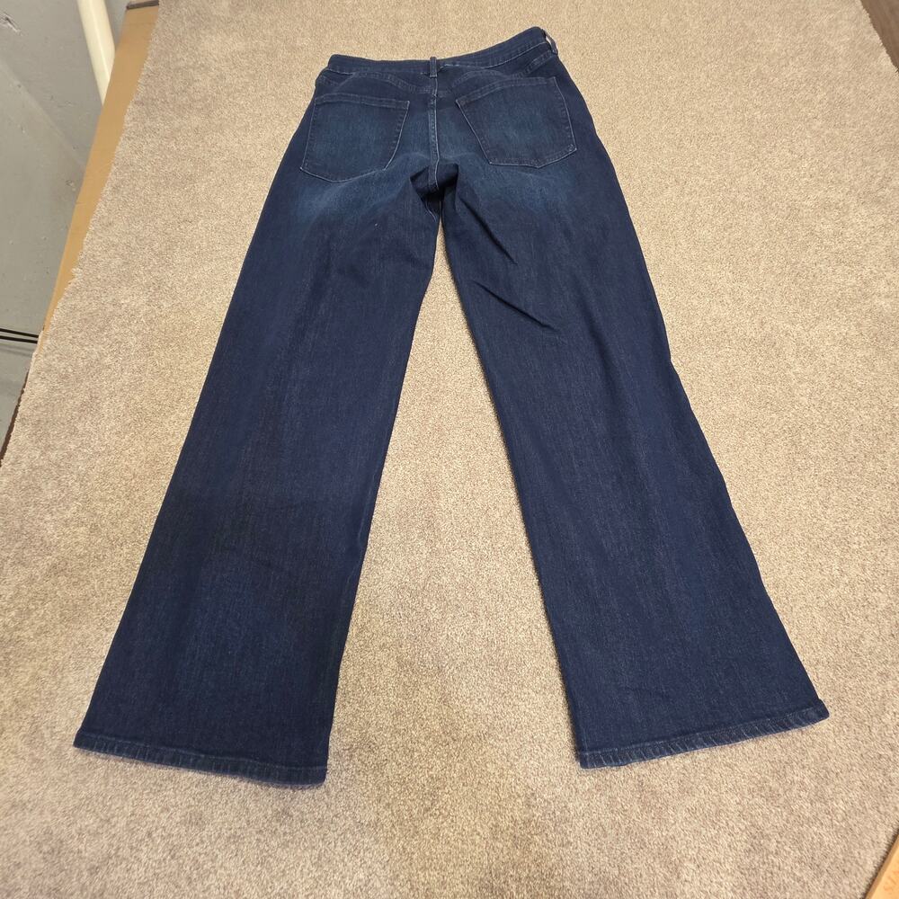 Old Navy Wow Wide Leg High Rise Jeans Sz 12 Dark Wash Indigo Womens Trendy Denim